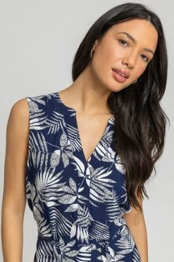 Roman Blue Leaf Print Belted Shift Dress 11 Roman Blue Leaf Print Belted Shift Dress -Roman Sales Shop unnamed file 1847