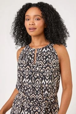 Roman Black Petite Boho Border Print Halter Neck Dress 11 Roman Black Petite Boho Border Print Halter Neck Dress -Roman Sales Shop unnamed file 1877