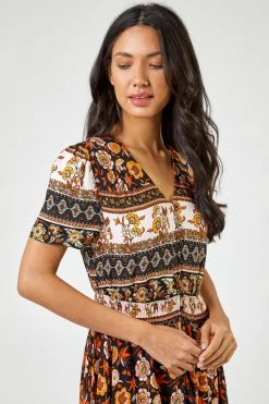 Roman Yellow & Brown Boho Floral Print Maxi Dress 10 Roman Yellow & Brown Boho Floral Print Maxi Dress -Roman Sales Shop unnamed file 1897