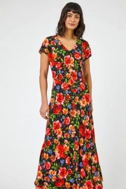 Roman Black Floral Print Fit & Flare Maxi Dress 13 Roman Black Floral Print Fit & Flare Maxi Dress -Roman Sales Shop unnamed file 1926
