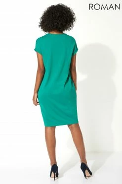 Roman Green Relaxed Fit Crepe Dress 12 Roman Green Relaxed Fit Crepe Dress -Roman Sales Shop unnamed file 1964