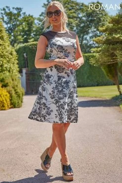 Roman Ivory Floral Print Fit And Flare Dress 9 Roman Ivory Floral Print Fit And Flare Dress -Roman Sales Shop unnamed file 1972