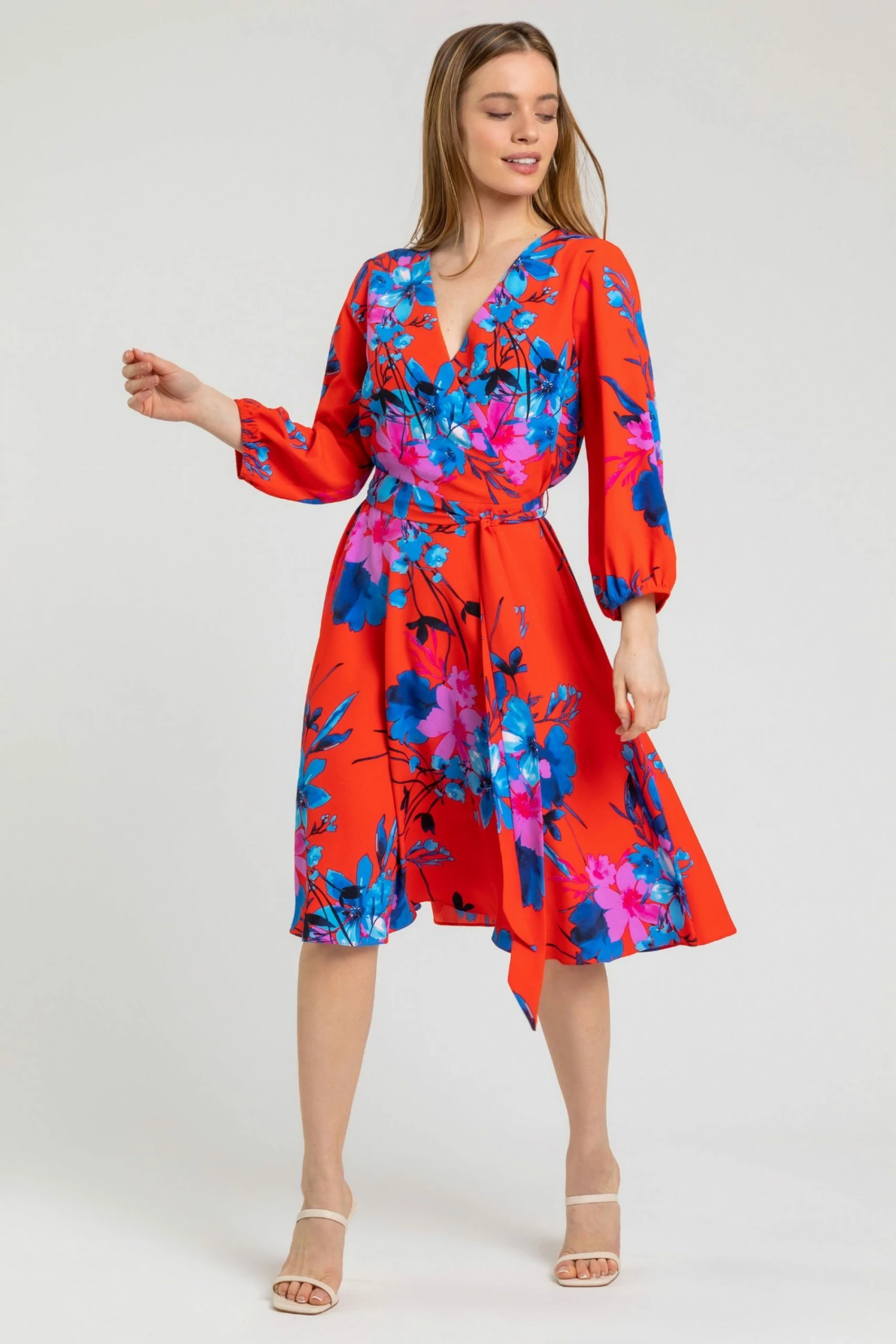 Roman Red Petite Floral Fit & Flare Dress 5 Roman Red Petite Floral Fit & Flare Dress - Image 3