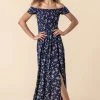 Roman Navy Floral Shirred Floral Print Bardot Dress 2 Roman Navy Floral Shirred Floral Print Bardot Dress -Roman Sales Shop unnamed file 1985
