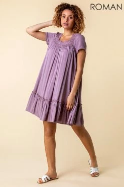 Roman Purple Frill Detail Smock Dress -Roman Sales Shop unnamed file 199