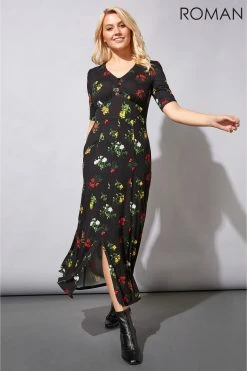 Roman Black Midi Floral Tea Dress 9 Roman Black Midi Floral Tea Dress -Roman Sales Shop unnamed file 2003