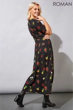 Roman Black Midi Floral Tea Dress 10 Roman Black Midi Floral Tea Dress -Roman Sales Shop unnamed file 2004