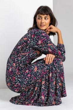 Roman Purple Paisley Print Frill Detail Midi Dress 11 Roman Purple Paisley Print Frill Detail Midi Dress -Roman Sales Shop unnamed file 2014