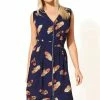 Roman Navy Zip Through Feather Print Dress 2 Roman Navy Zip Through Feather Print Dress -Roman Sales Shop unnamed file 2017
