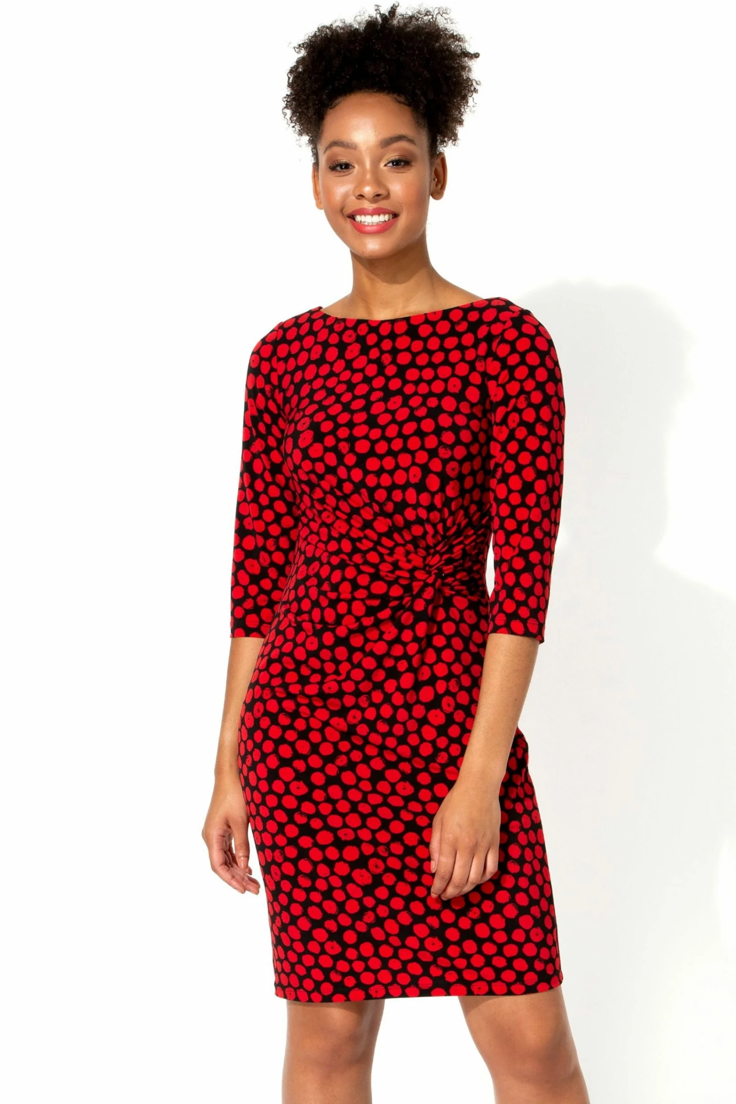 Roman Red Spot Twist Waist Dress 3 Roman Red Spot Twist Waist Dress