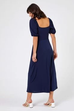 Roman Navy Blue Ruched Jersey Tie Detail Midi Dress 10 Roman Navy Blue Ruched Jersey Tie Detail Midi Dress -Roman Sales Shop unnamed file 2057