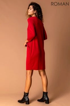 Roman Red Hotfix Pocket Detail Cocoon Dress 10 Roman Red Hotfix Pocket Detail Cocoon Dress -Roman Sales Shop unnamed file 2068