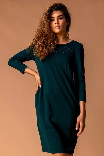 Roman Red Hotfix Pocket Detail Cocoon Dress 8 Roman Red Hotfix Pocket Detail Cocoon Dress - Image 6