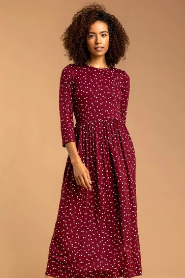 Roman Brown Ditsy Floral Print Midi Dress 9 Roman Brown Ditsy Floral Print Midi Dress - Image 7