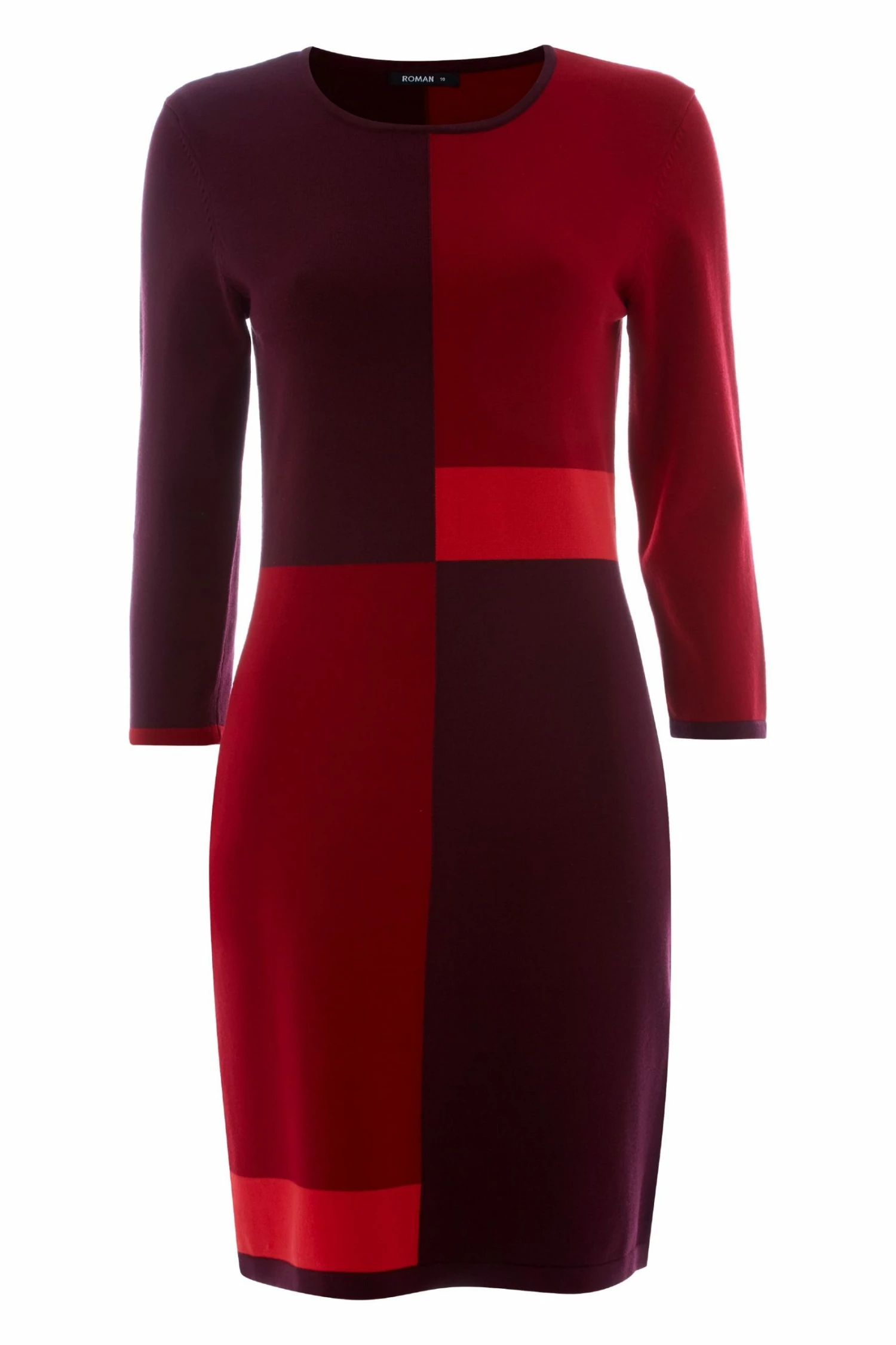 Roman Red Colour Block Knitted Dress 6 Roman Red Colour Block Knitted Dress - Image 4