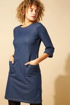 Roman Blue Originals Top Stitch Detail Denim Shift Dress 11 Roman Blue Originals Top Stitch Detail Denim Shift Dress -Roman Sales Shop unnamed file 2108