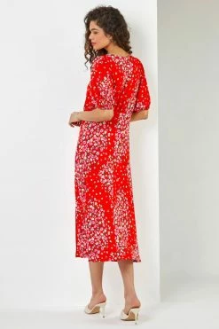 Roman Red Floral Print Empire Midi Dress 11 Roman Red Floral Print Empire Midi Dress -Roman Sales Shop unnamed file 2127