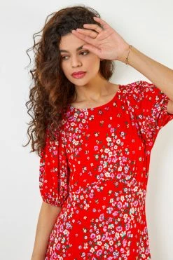 Roman Red Floral Print Empire Midi Dress 12 Roman Red Floral Print Empire Midi Dress -Roman Sales Shop unnamed file 2128