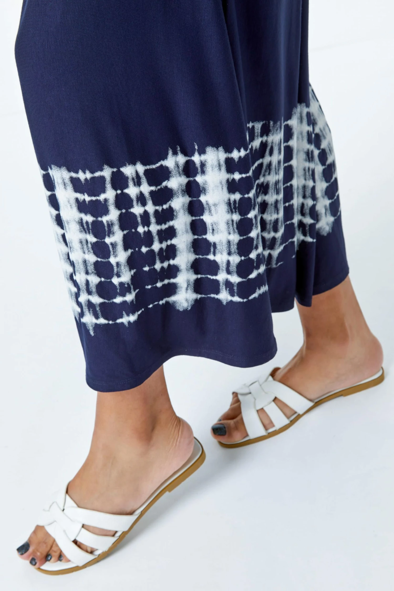 Roman Blue Tie Dye Border Print Stretch Maxi Dress 7 Roman Blue Tie Dye Border Print Stretch Maxi Dress - Image 5