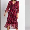 Roman Red Floral Print Chiffon Frill Midi Dress 1 Roman Red Floral Print Chiffon Frill Midi Dress -Roman Sales Shop unnamed file 2154