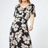 Roman Black Petite Floral Print Ruched Midi Dress 1 Roman Black Petite Floral Print Ruched Midi Dress -Roman Sales Shop unnamed file 2187