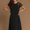 Roman Black Lace Trim High Neck Shift Dress -Roman Sales Shop unnamed file 2239