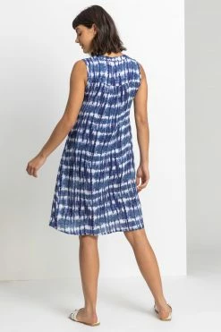 Roman Blue Tie Dye Print Crinkle Swing Dress 8 Roman Blue Tie Dye Print Crinkle Swing Dress -Roman Sales Shop unnamed file 2245