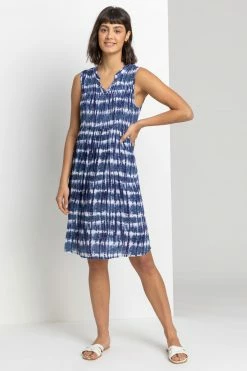 Roman Blue Tie Dye Print Crinkle Swing Dress 9 Roman Blue Tie Dye Print Crinkle Swing Dress -Roman Sales Shop unnamed file 2246