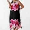 Roman Black Curve Floral Asymmetric Chiffon Dress -Roman Sales Shop unnamed file 2300