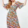 Roman Orange Petite Floral Button Through Midi Dress 1 Roman Orange Petite Floral Button Through Midi Dress -Roman Sales Shop unnamed file 2321