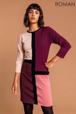 Roman Pink Colourblock Print Jumper Dress 11 Roman Pink Colourblock Print Jumper Dress -Roman Sales Shop unnamed file 2339
