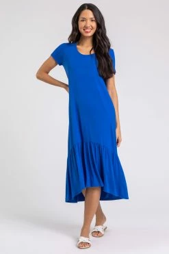 Roman Blue Tiered Hem Jersey Midi Dress -Roman Sales Shop unnamed file 2367