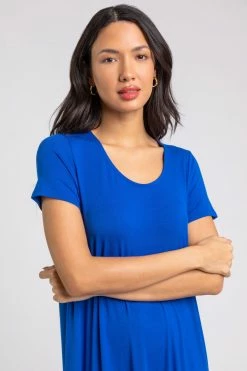 Roman Blue Tiered Hem Jersey Midi Dress -Roman Sales Shop unnamed file 2369