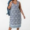 Roman Blue Curve Tile Print Cocoon Dress -Roman Sales Shop unnamed file 2371