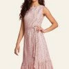 Roman Pink Belted Lace Detail Tiered Midi Dress 2 Roman Pink Belted Lace Detail Tiered Midi Dress -Roman Sales Shop unnamed file 2397