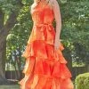 Roman Orange Tie Dye Print Layer Midi Dress -Roman Sales Shop unnamed file 24