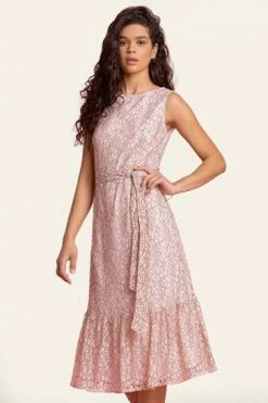 Roman Pink Belted Lace Detail Tiered Midi Dress 11 Roman Pink Belted Lace Detail Tiered Midi Dress -Roman Sales Shop unnamed file 2401