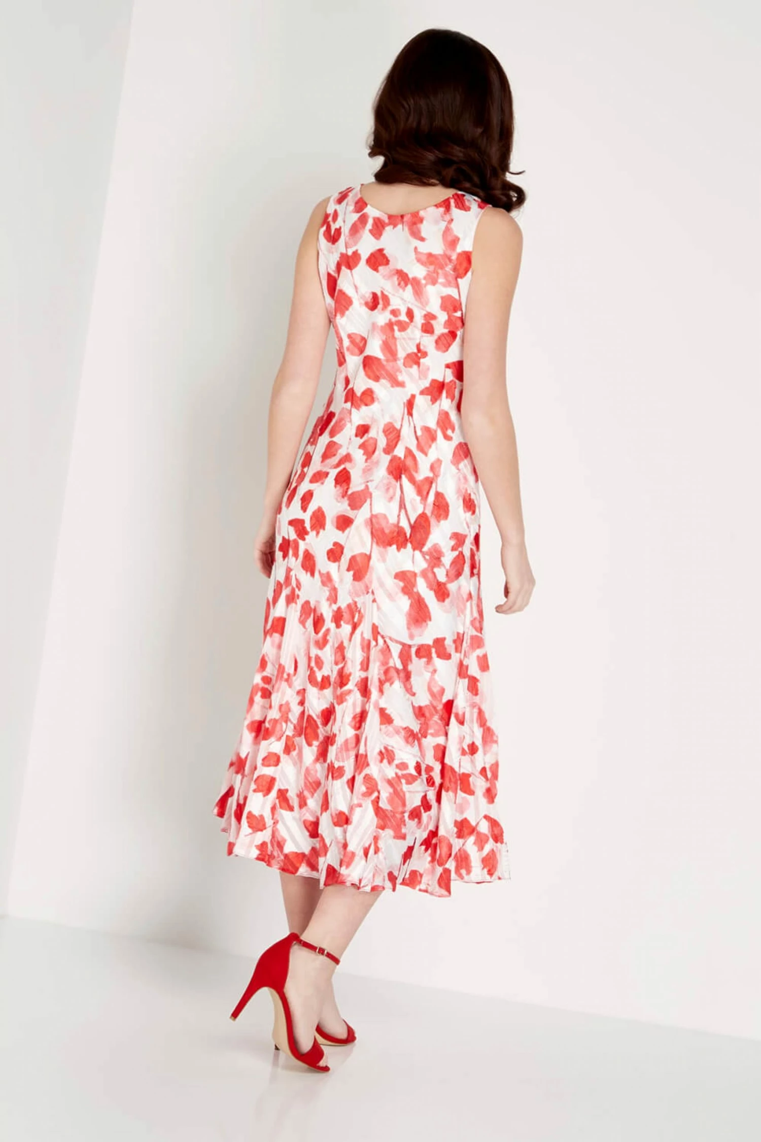 Roman Red Poppy Print Bias Cut Midi Dress 4 Roman Red Poppy Print Bias Cut Midi Dress - Image 2