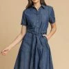 Roman Blue Denim Belted Skater Shirt Dress 2 Roman Blue Denim Belted Skater Shirt Dress -Roman Sales Shop unnamed file 2412