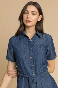 Roman Blue Denim Belted Skater Shirt Dress 10 Roman Blue Denim Belted Skater Shirt Dress -Roman Sales Shop unnamed file 2415