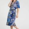 Roman Blue Petite Floral Contrast Print Wrap Dress 2 Roman Blue Petite Floral Contrast Print Wrap Dress -Roman Sales Shop unnamed file 2417