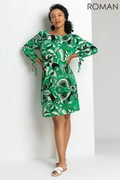 Roman Green Petite Paisley Print Tie Detail Shift Dress 10 Roman Green Petite Paisley Print Tie Detail Shift Dress -Roman Sales Shop unnamed file 2423