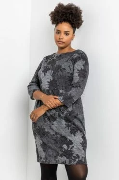 Roman Grey Curve Glitter Animal Print Twist Midi Dress -Roman Sales Shop unnamed file 2431