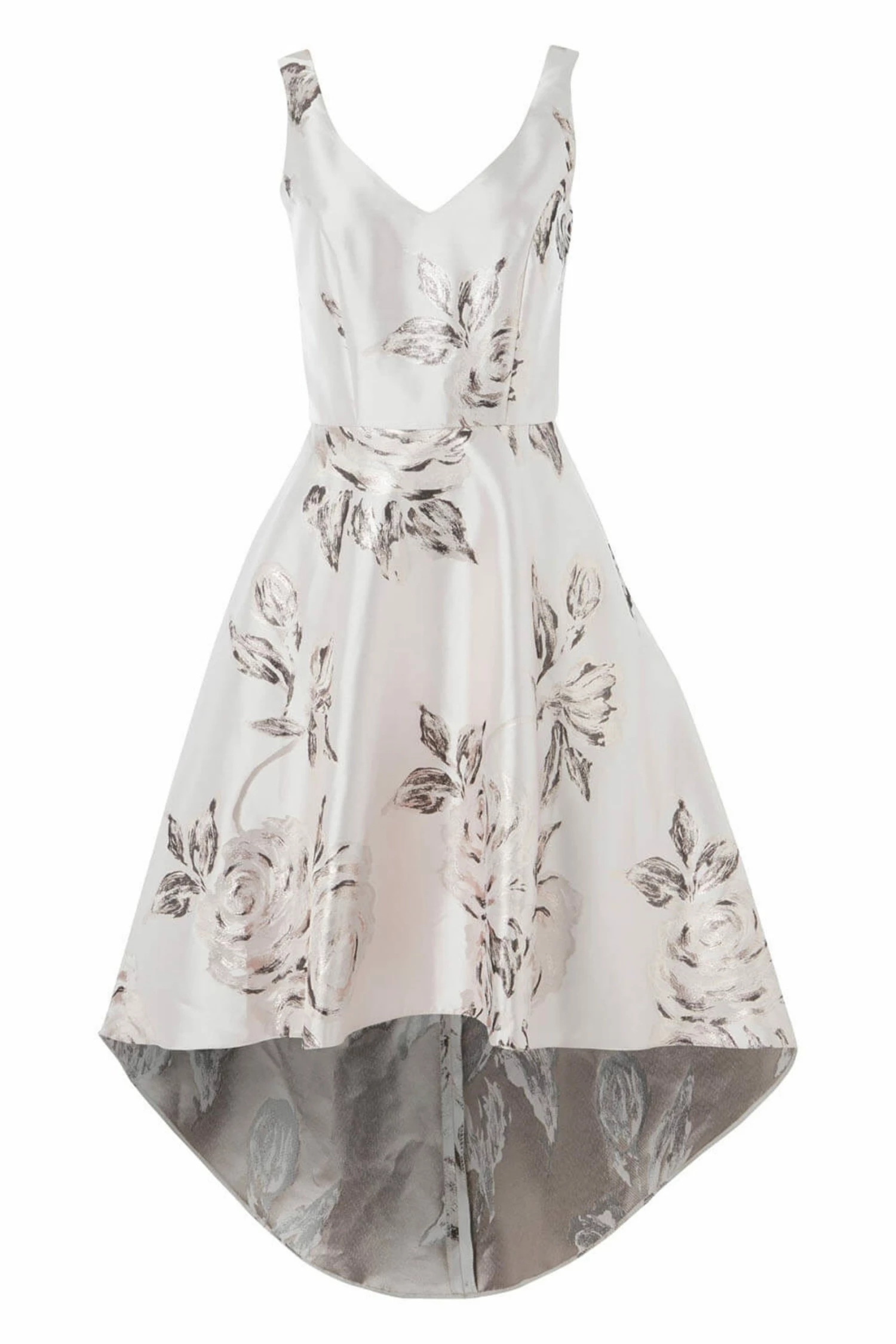 Roman Red Jacquard Rose Gown Dress 6 Roman Red Jacquard Rose Gown Dress - Image 4