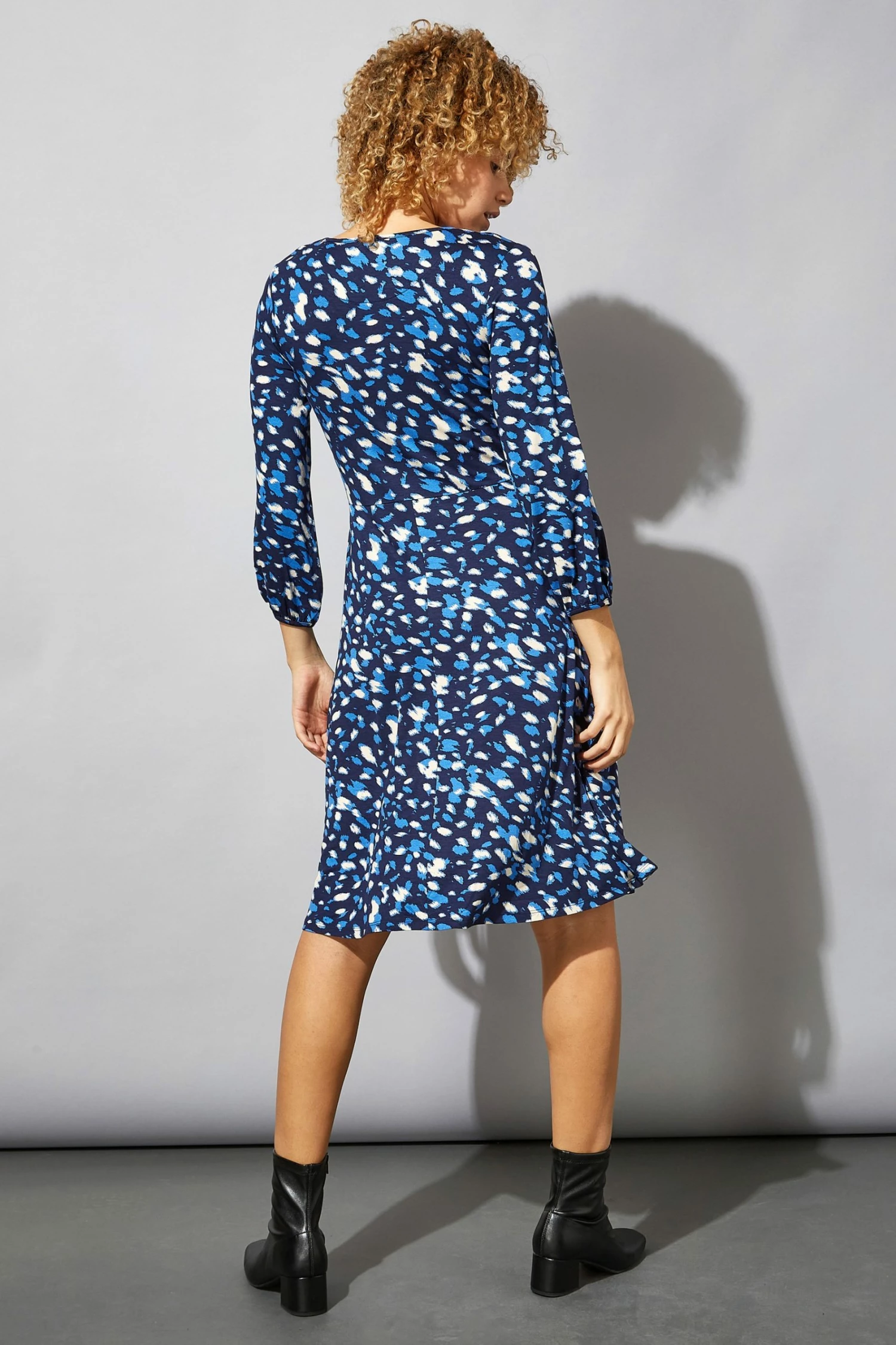 Roman Blue Animal Print Tea Dress 5 Roman Blue Animal Print Tea Dress - Image 3