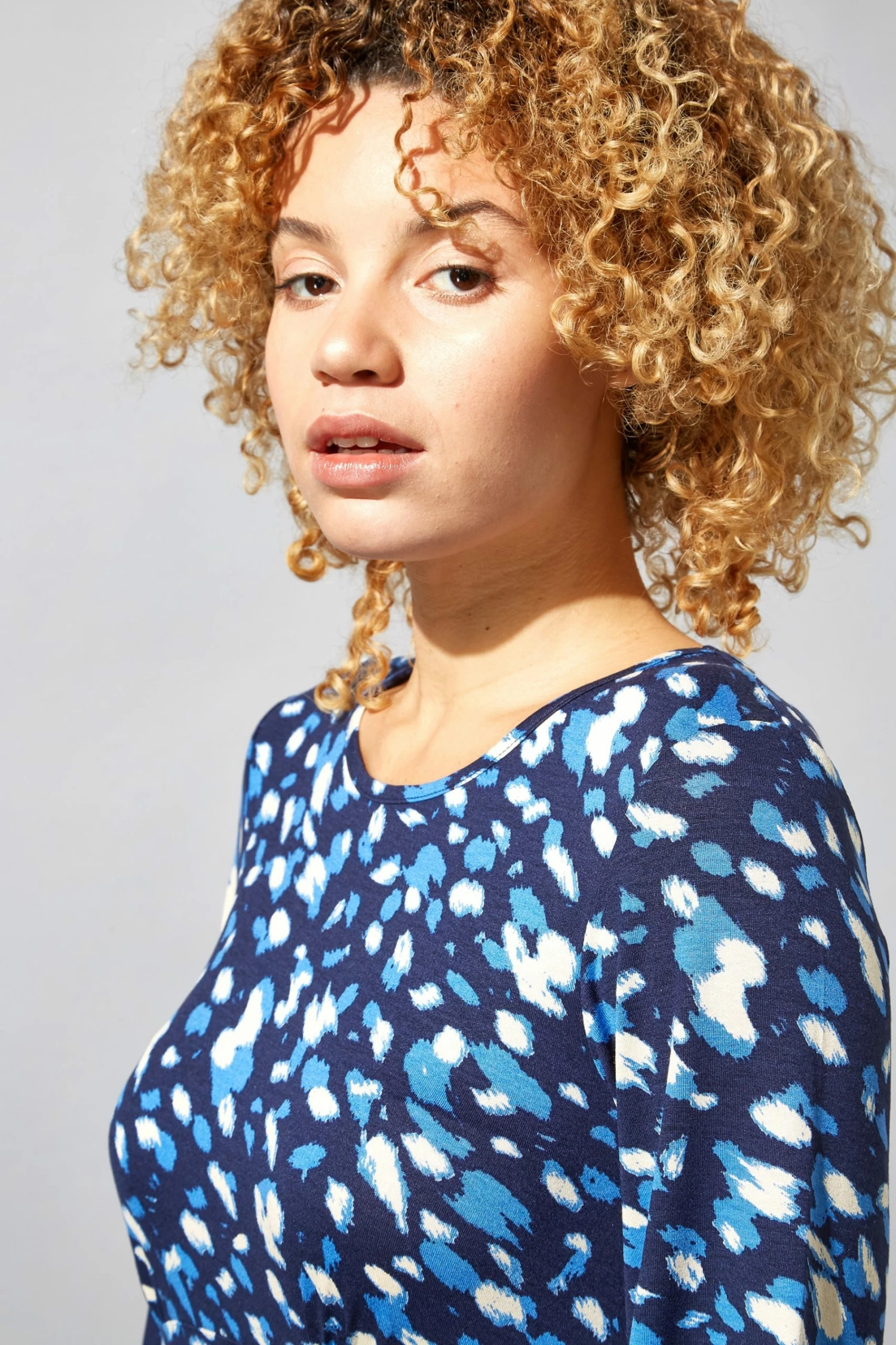 Roman Blue Animal Print Tea Dress 6 Roman Blue Animal Print Tea Dress - Image 4