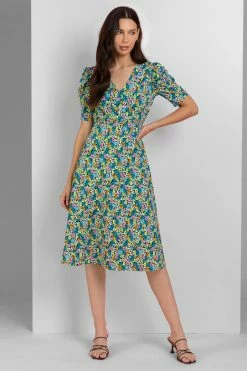 Roman Blue Floral Puff Sleeve Wrap Dress 9 Roman Blue Floral Puff Sleeve Wrap Dress -Roman Sales Shop unnamed file 2467