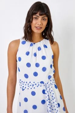 Roman White Multi Spot Print Frill Hem Midi Dress -Roman Sales Shop unnamed file 2473