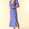 Roman Blue Animal Print Frill Detail Midi Dress -Roman Sales Shop unnamed file 2497
