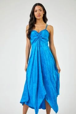 Roman Blue Satin Ruffle Detail Jacquard Midi Dress 13 Roman Blue Satin Ruffle Detail Jacquard Midi Dress -Roman Sales Shop unnamed file 2531